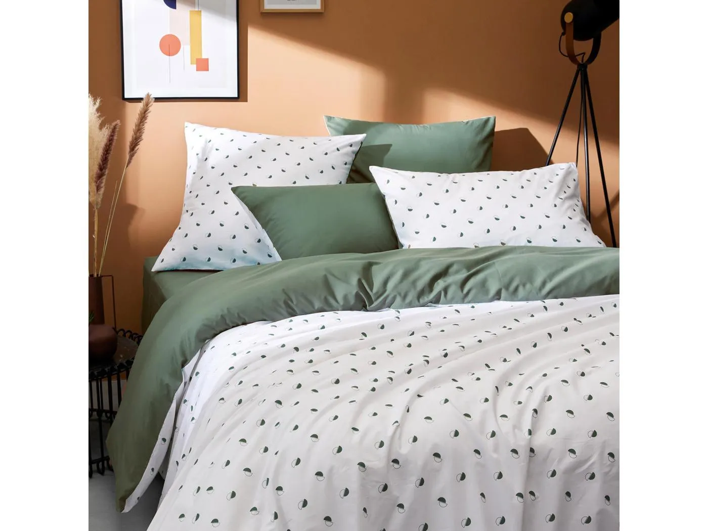 Bettbezug aus Perkal mit geometrischem Muster 140 x 200 cm