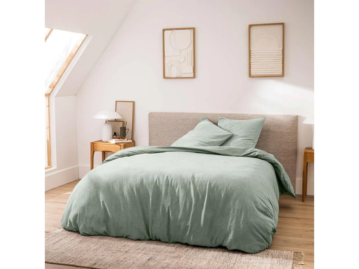 Bettwäsche-Set 3-teilig "Meline" 100% Baumwolle 240x220cm Salbei