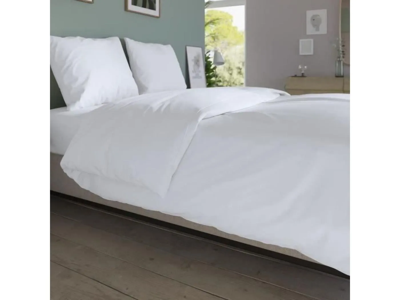 Bettbezug 140 x 200 cm Baumwolle Antibakteriell Weiß