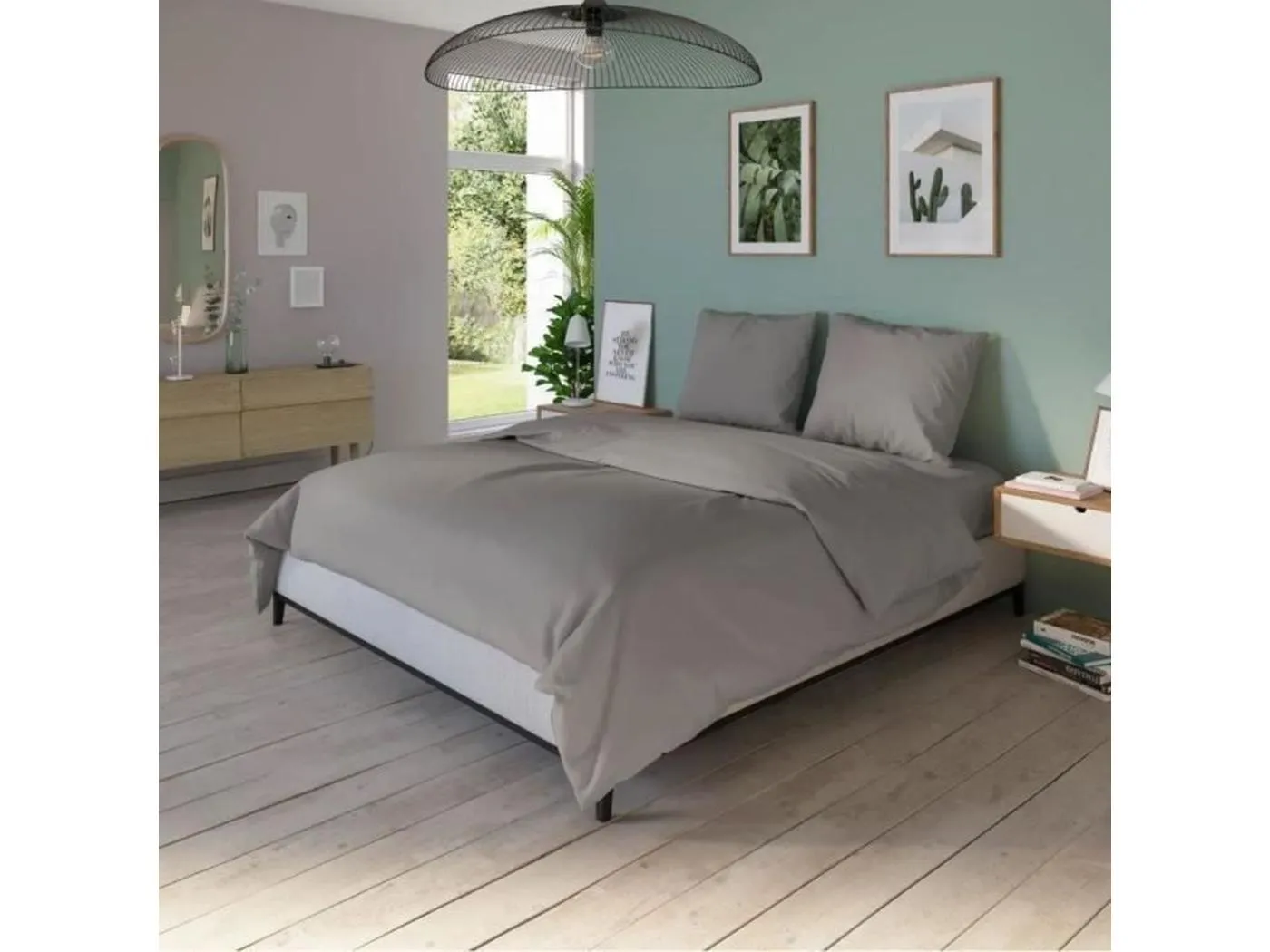 Bettbezug – 240 x 220 cm – Baumwolle – antibakteriell – Taupe