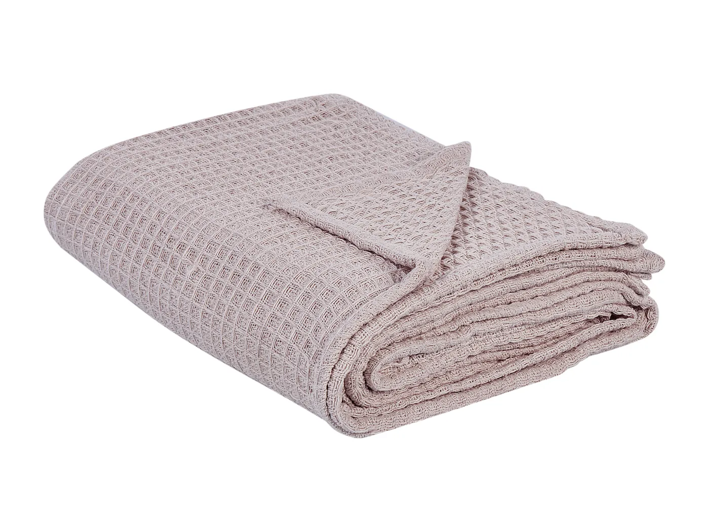 Tagesdecke Baumwolle Pastell Rosa 220x240 cm strukturiert Waffelmuster Chagyl
