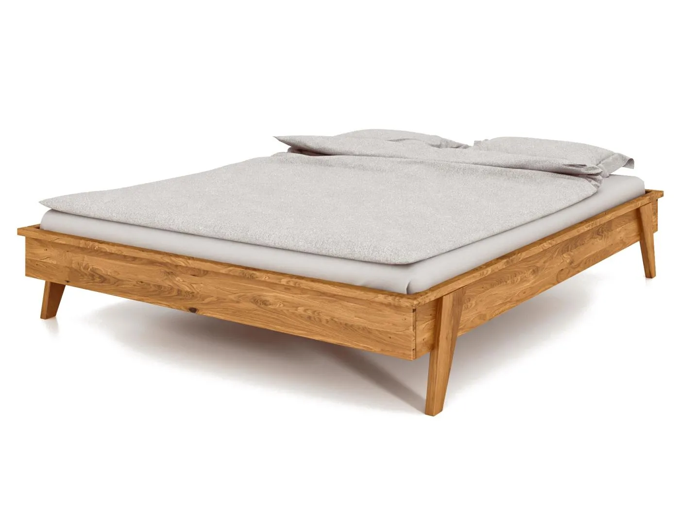 RETRO - Bettgestell ohne kopfteil 160 x 200 aus Wildeiche naturgeölt