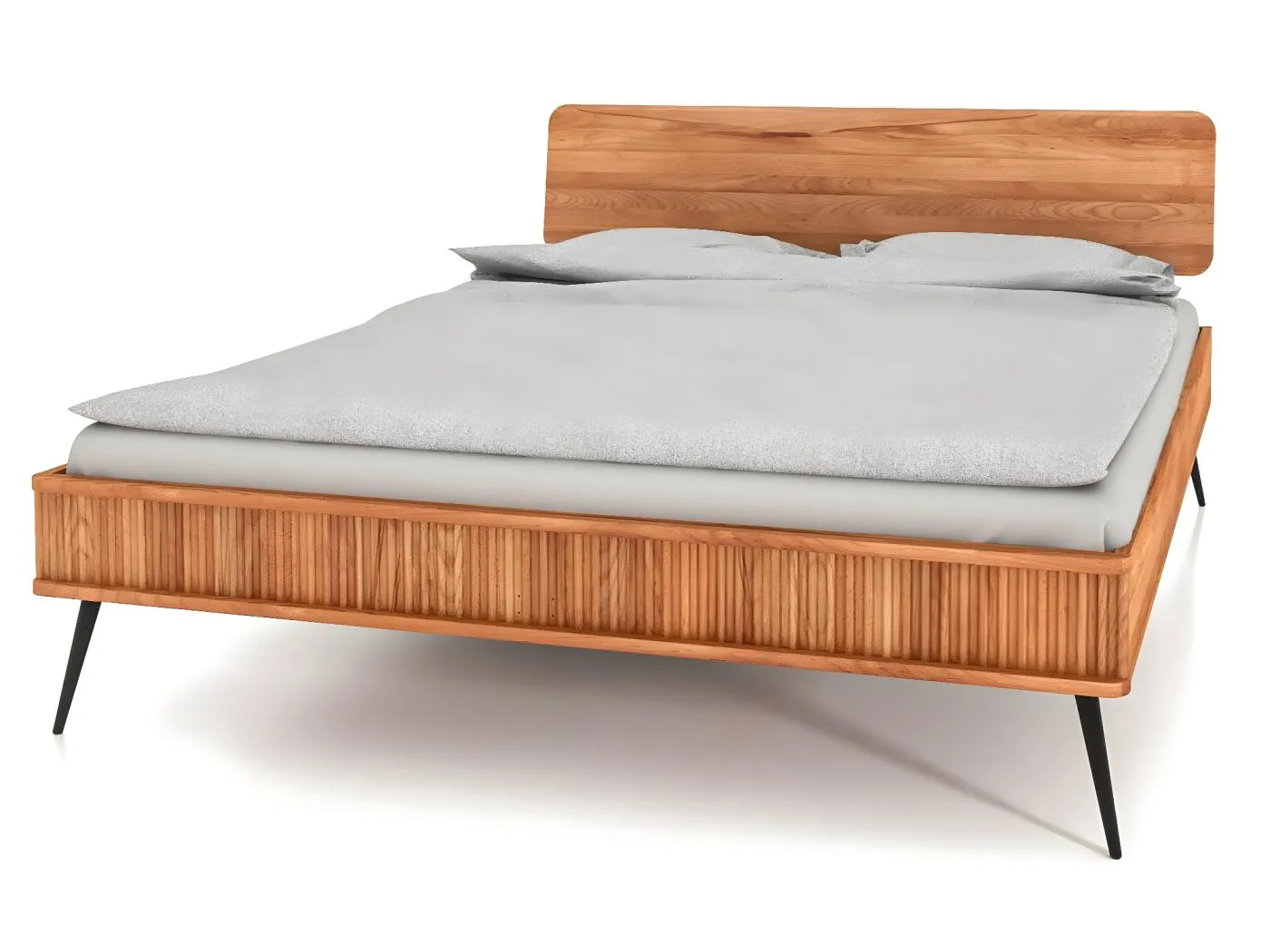KULA - Bettgestell mit Holzkopfteil 180 x 200 aus Kernbuche naturgeölt