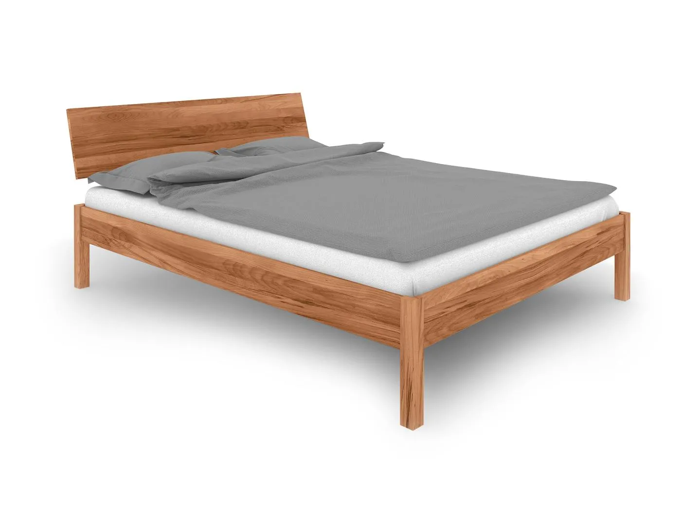 VENTO - Bett mit Holzkopfteil aus Kernbuche, naturgeölt 160x200