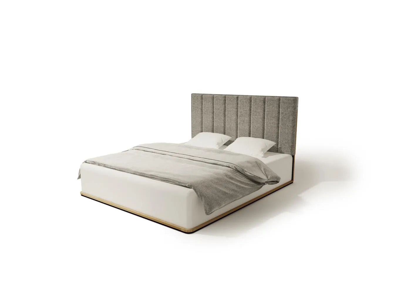 Bett UNIKO 120x200 cm Gepolstert - Massivholz Eiche