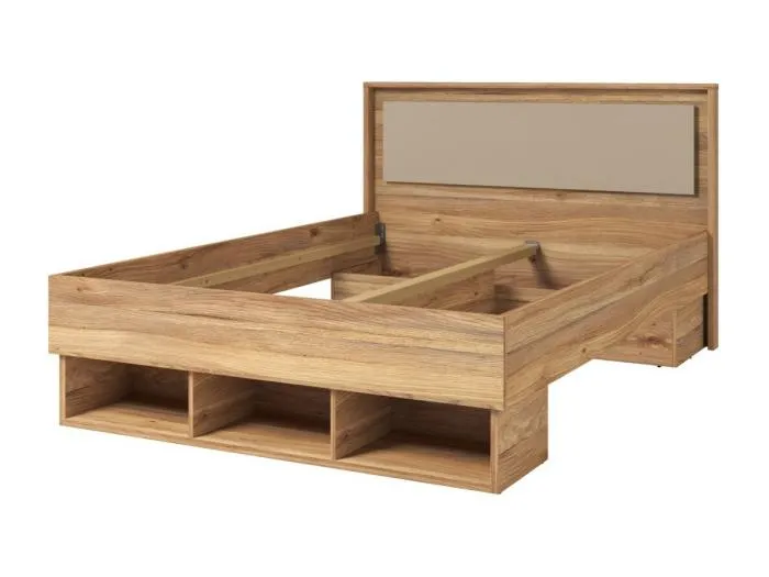 Bett 140x200 VOX mit 3 Fächern und 2 Schubladenplätzen, ohne Lattenrost