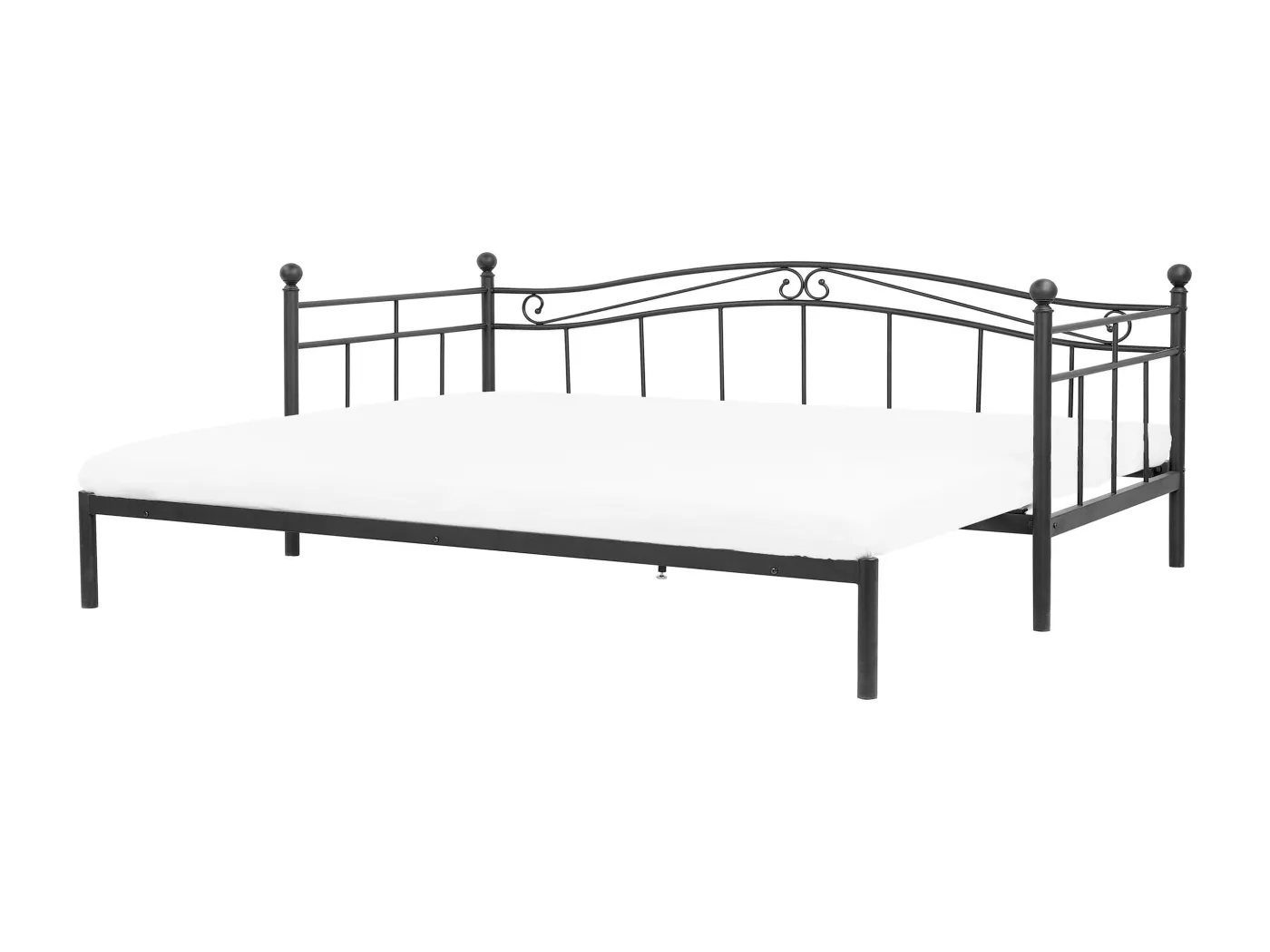 Ausziehbares elegantes Metallbett 90 x 200 cm schwarz Tulle