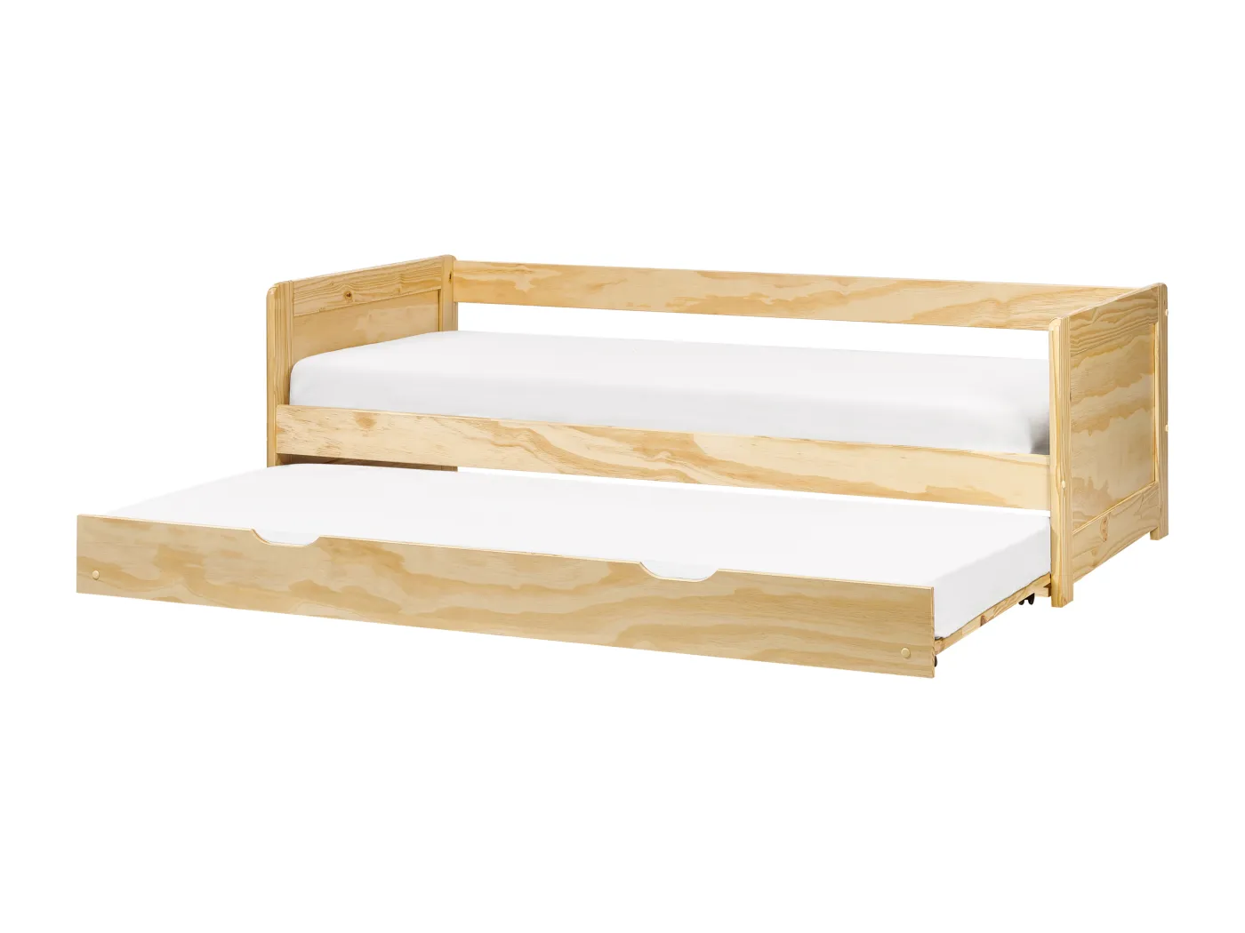 Tagesbett ausziehbar Kiefernholz hellbraun mit Lattenrost 90 x 200 cm Gravelines