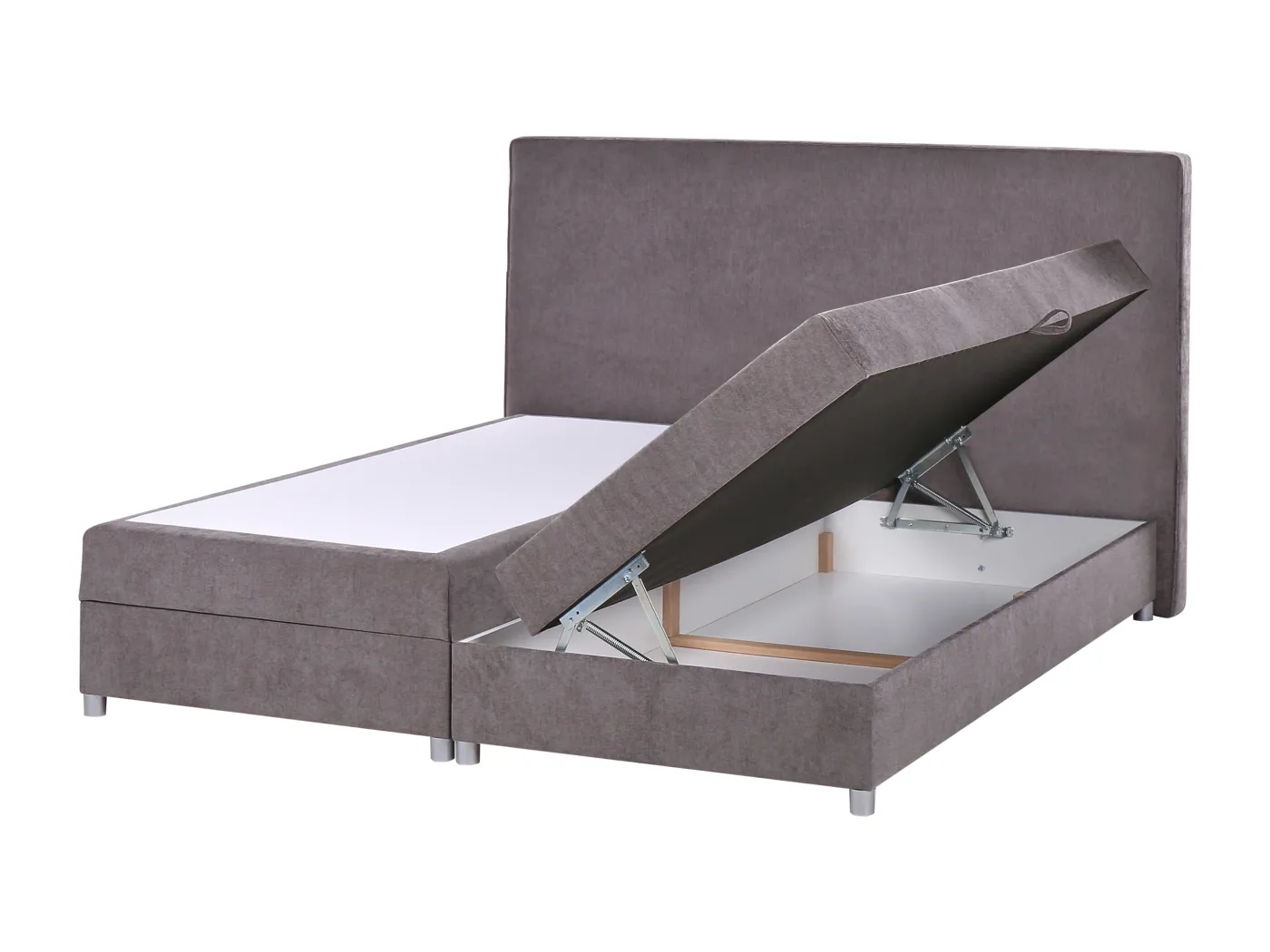 Boxspringbett mit Bettkasten hochklappbar beige/taupe 180x200 cm modern Minister