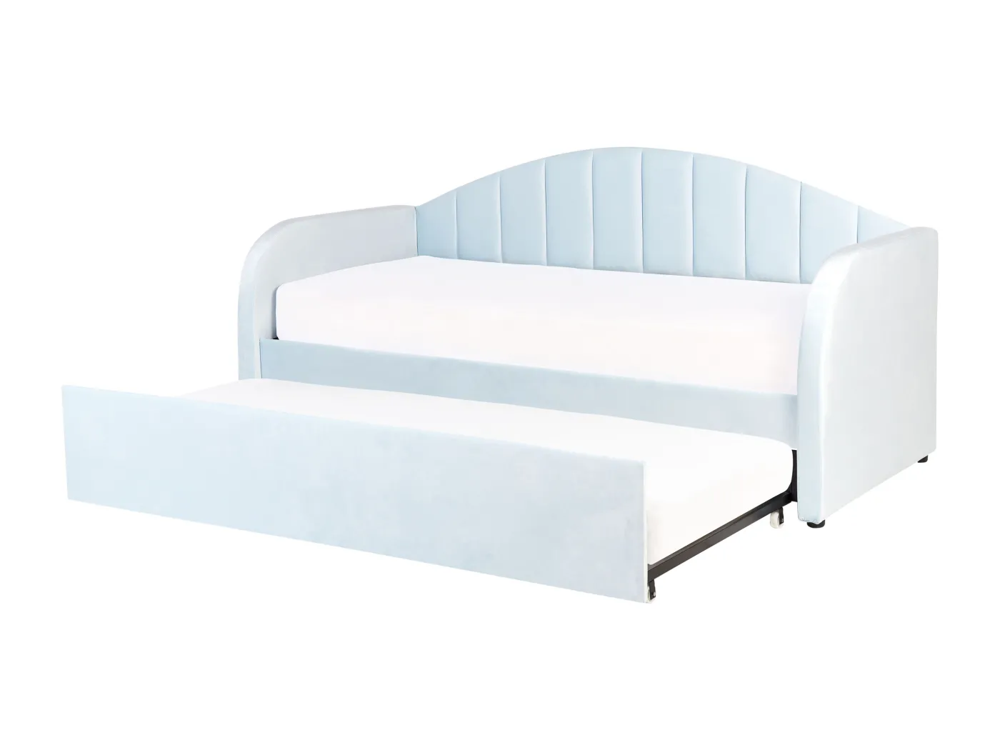 Tagesbett für 2 Personen Samt blau Lattenrost 90x200 cm ausziehbar Eyburie