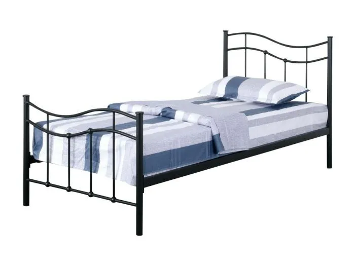 Bett ODETTE – 90x190 cm – Metallrahmen – Lattenrost inklusive – Authentischer Stil