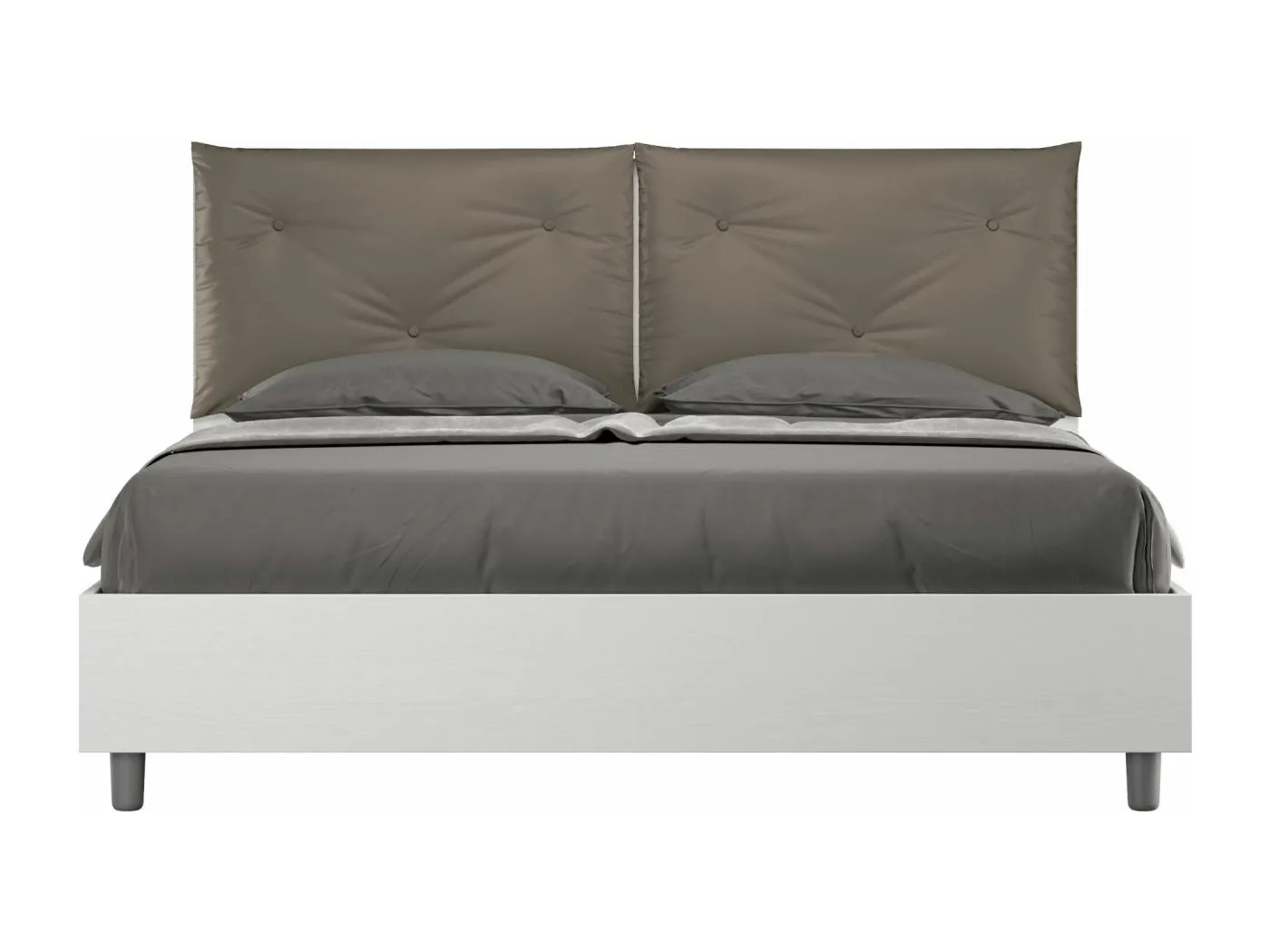 Bett ohne Untergestell 160x200 mit Cappuccino-Kunstlederkissen Egos Appia