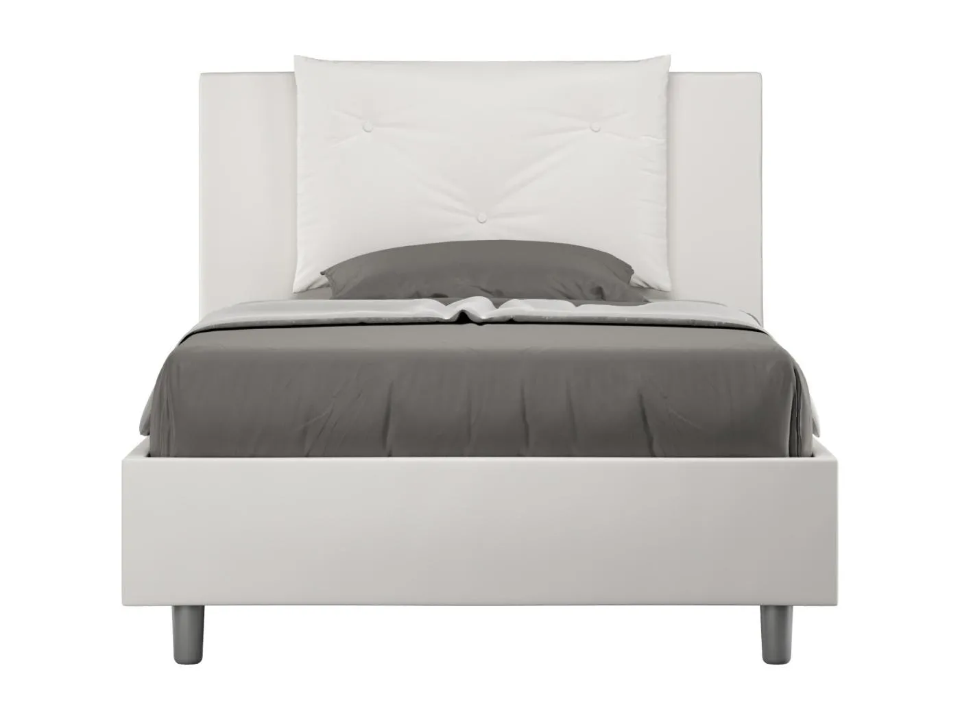 Gepolstertes Stauraumbett Appia aus weißem Kunstleder, 120 x 200