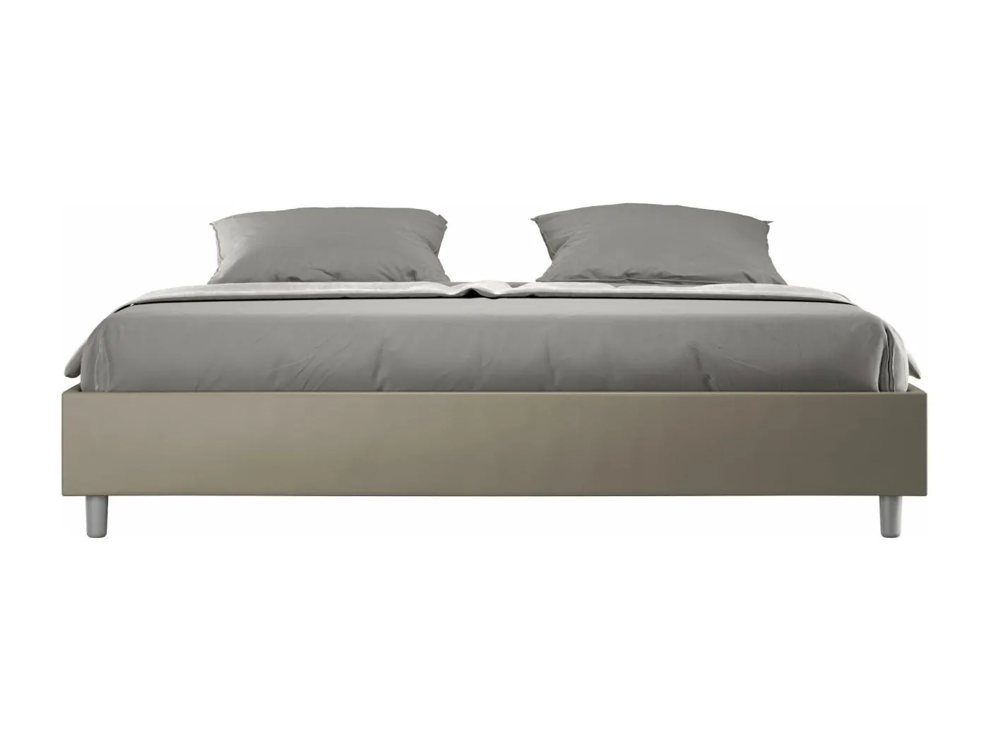 Sommier Bett ohne gepolsterte Basis 200x200 Cappuccino Kunstleder Azelia