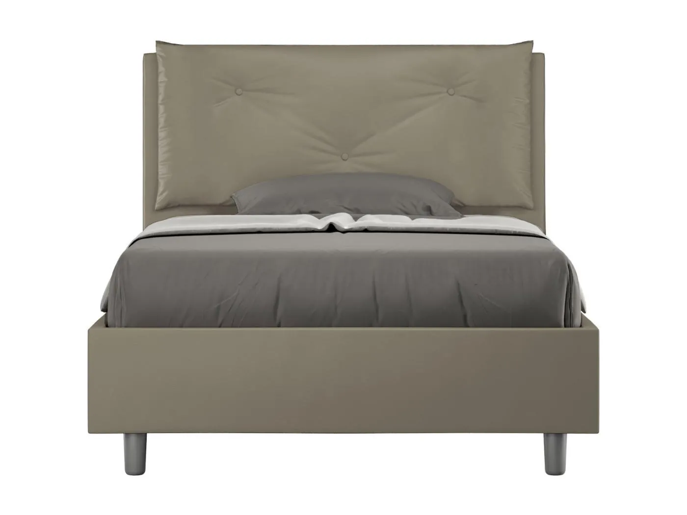 Gepolstertes Bett ohne Lattenrost 120x200 mit Kunstlederbezug Cappuccino Appia Large