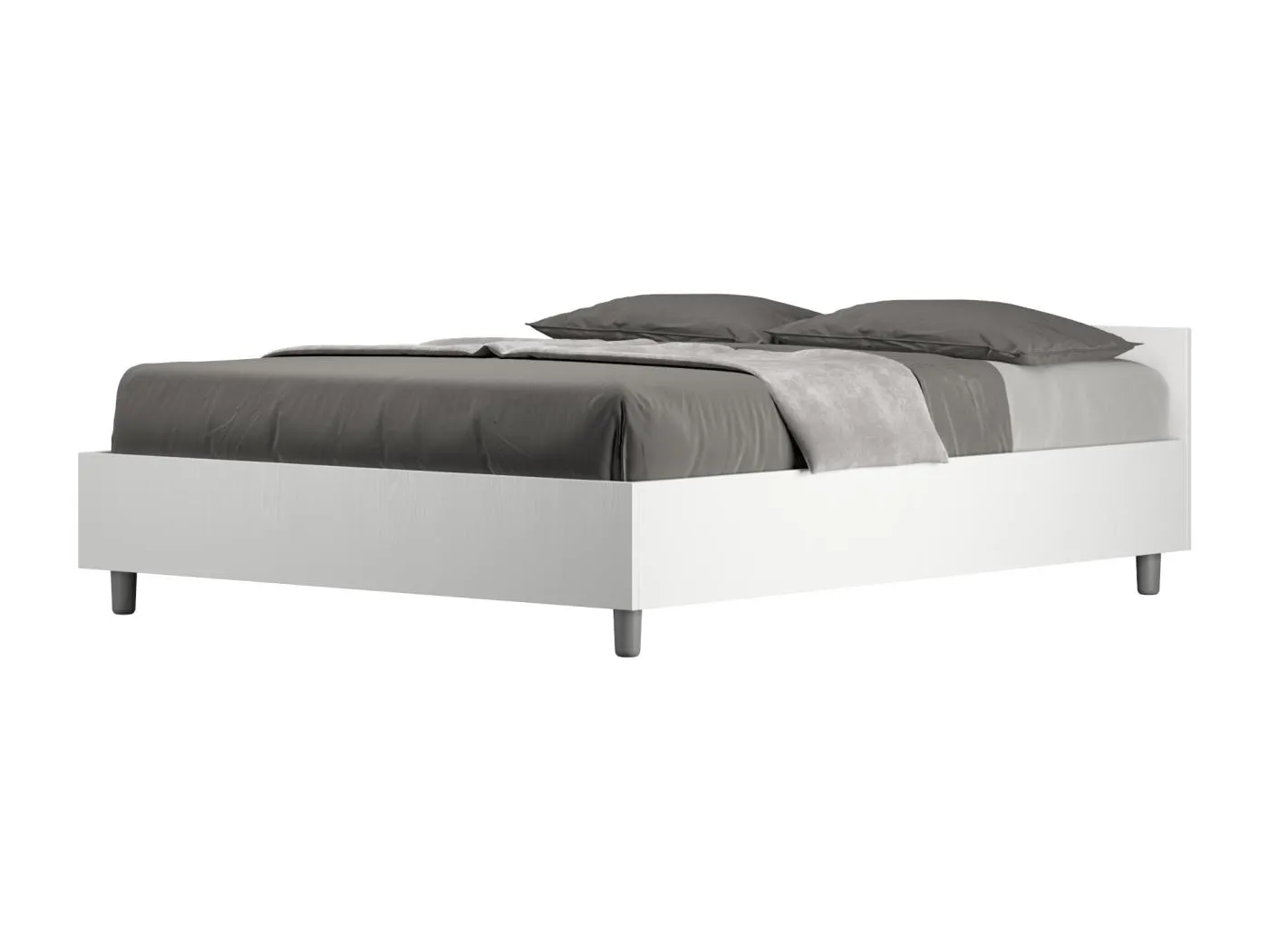 Nuamo-Bett mit Untergestell aus weißer Esche 140x190