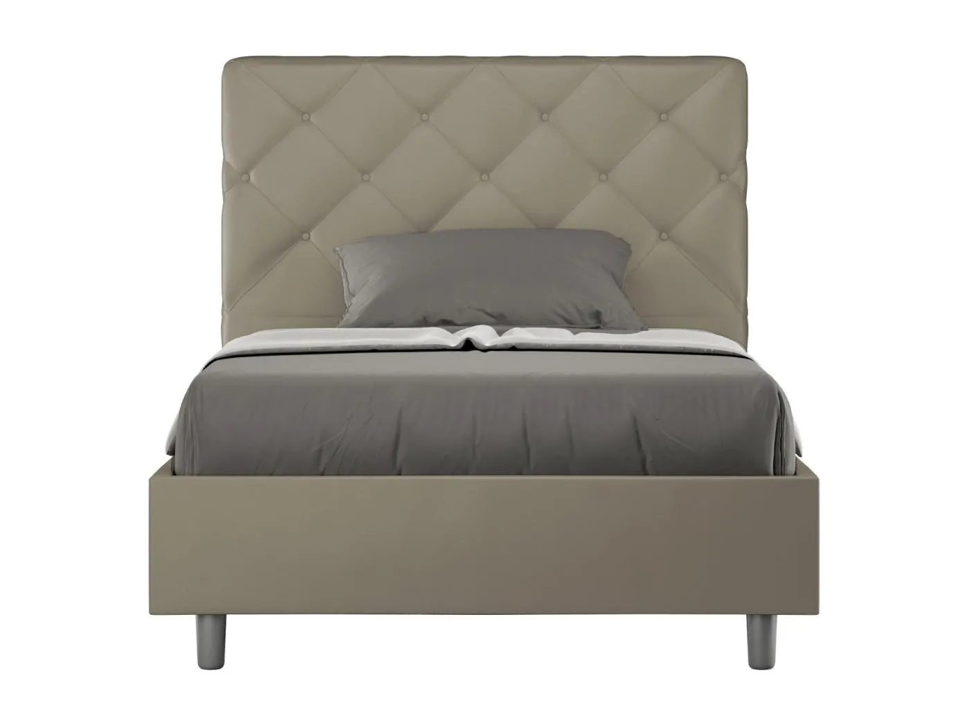 Priya Cappuccino Kunstleder-Polsterbett ohne Untergestell 140x200