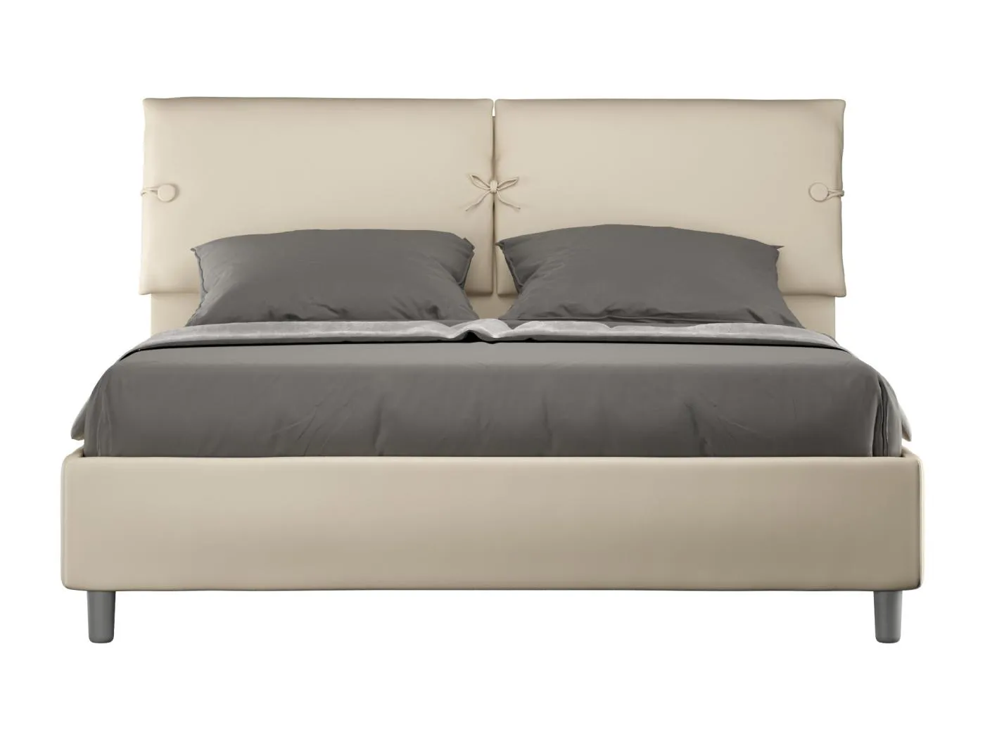 Sleeper taubengraues Kunstleder 160x210 gepolstertes Bett ohne Untergestell