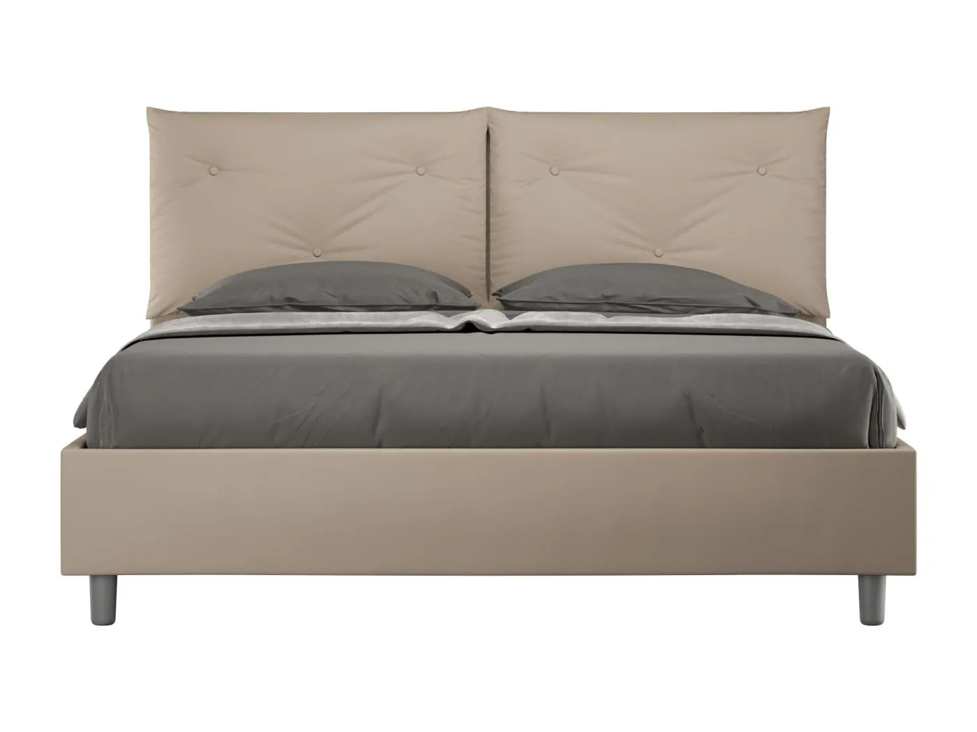 Gepolstertes Stauraumbett 160x210 Appia taubengraues Kunstleder