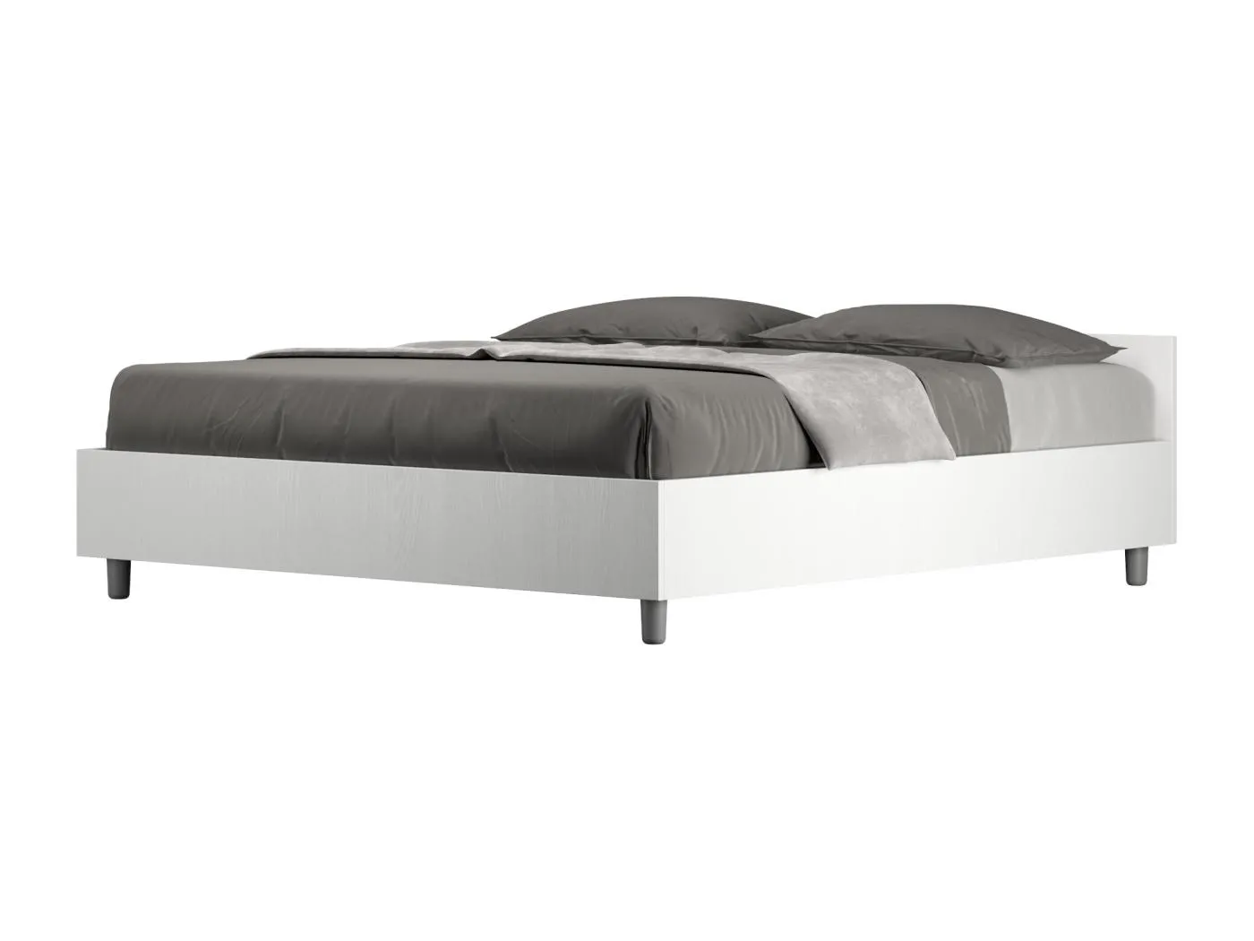 Nuamo 160x200 Bett mit Stauraum aus weißer Esche