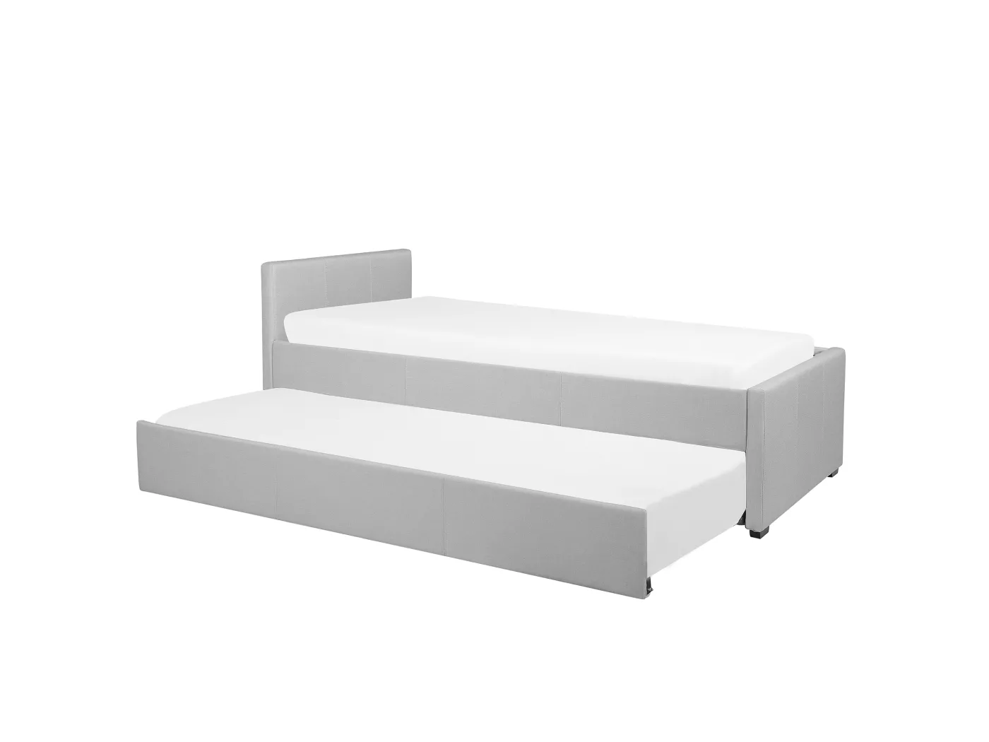 Tagesbett ausziehbar Stoffbezug Leinenoptik grau Lattenrost 80x200 cm Marmande