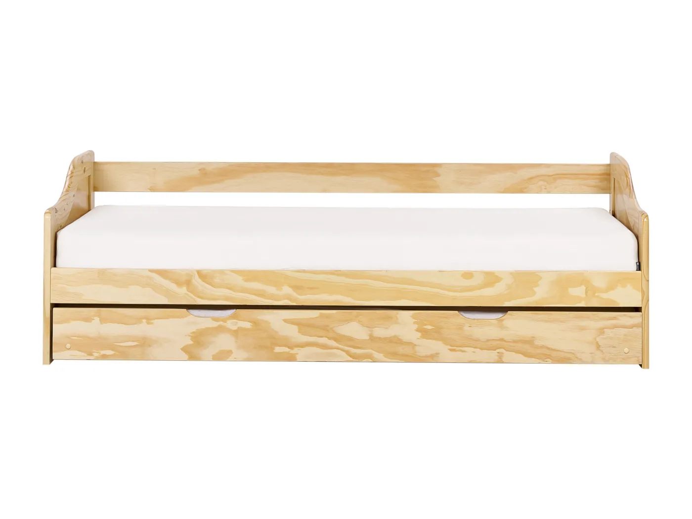 Ausziehbett Kiefernholz LUNERAY 90 x 200 cm Hellbraun