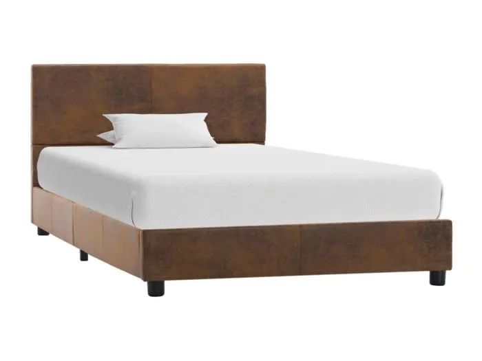 Bettgestell Braun Wildleder-Optik 100x200 cm
