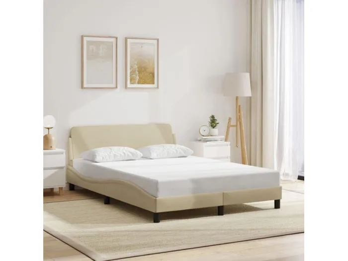 Bettgestell "Dover" Creme 140x200 cm Stoff