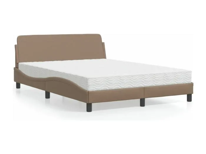 Bett mit Matratze "Dover" Cappuccino-Braun 140x200 cm Kunstleder