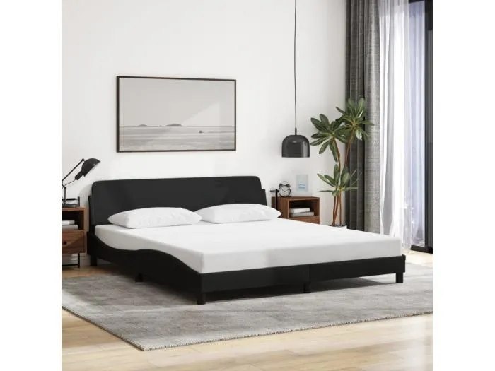 Bettgestell "Dover" Schwarz 180x200 cm Stoff