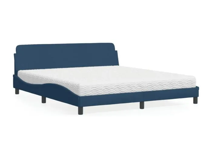 Bett mit Matratze "Dover" Blau 180x200 cm Stoff