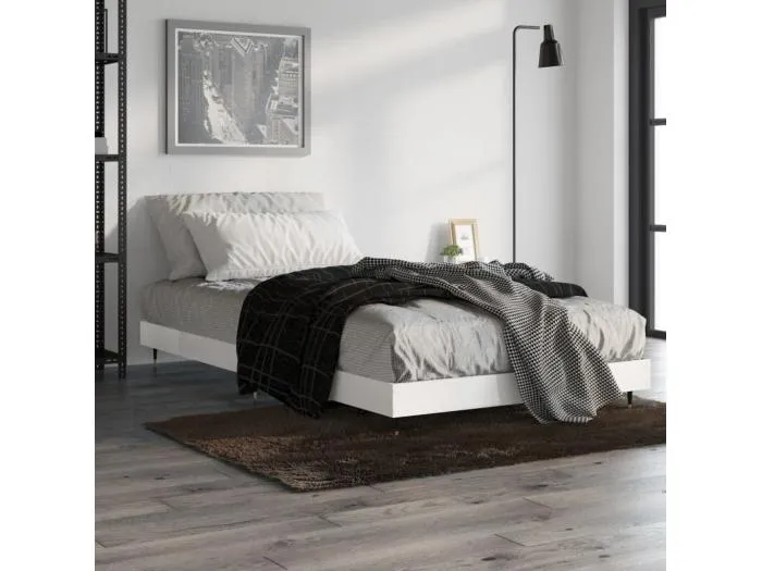 Bettgestell Hochglanz-Weiß 90x190 cm Holzwerkstoff