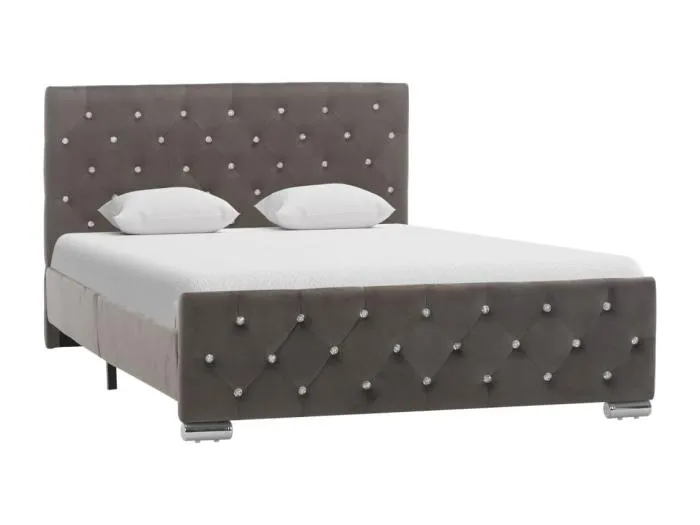Bettgestell Grau Samt 120x200 cm