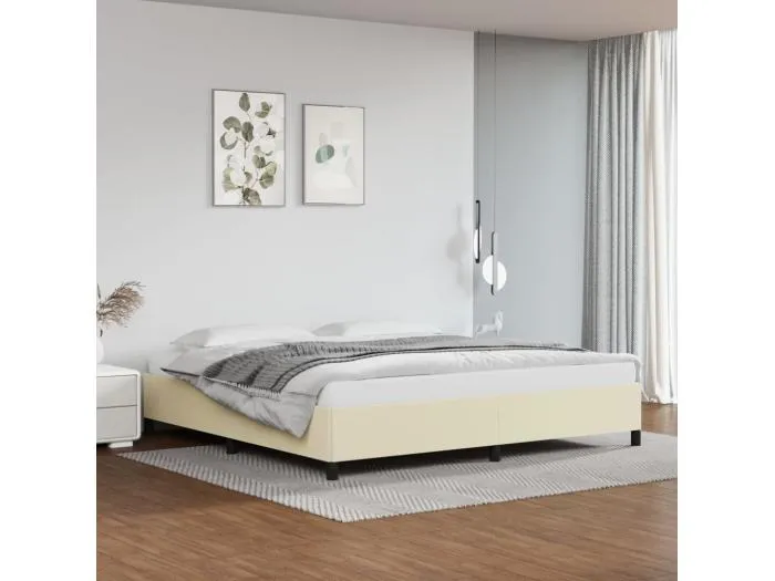 Bettgestell Creme 200x200 cm Kunstleder