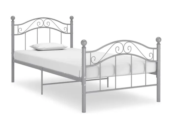 Bett Grau Metall 100x200 cm