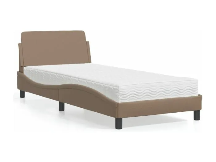 Bett mit Matratze "Dover" Cappuccino-Braun 90x200 cm Kunstleder