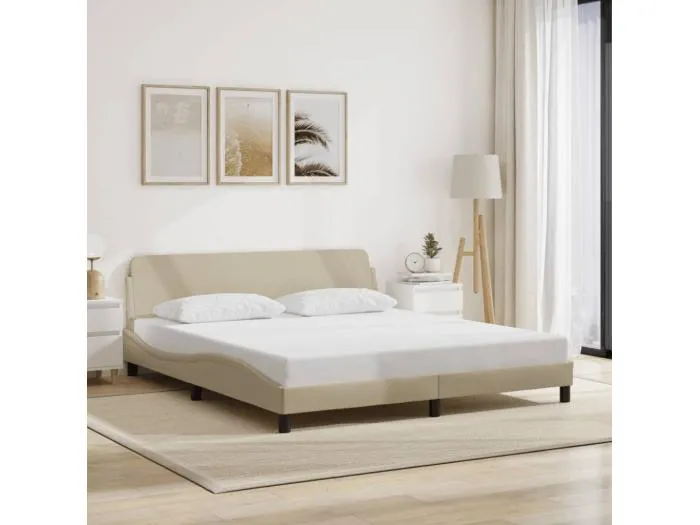 Bettgestell "Dover" Creme 180x200 cm Stoff
