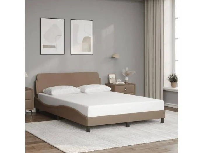 Bettgestell "Dover" Cappuccino-Braun 120x200 cm Kunstleder