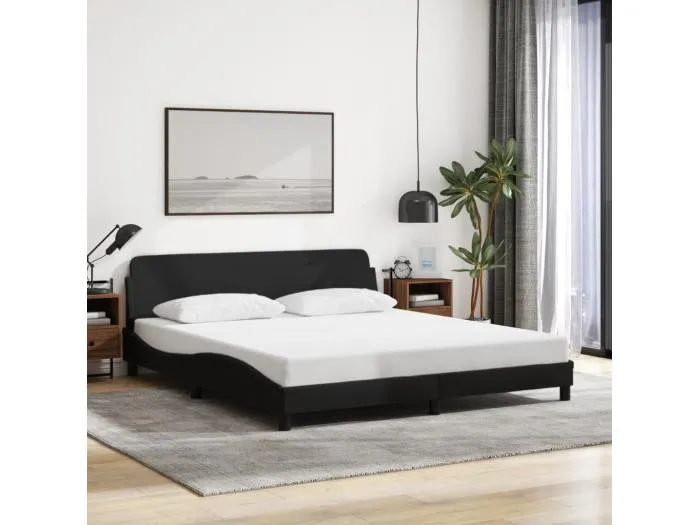 Bettgestell "Dover" Schwarz 160x200 cm Stoff