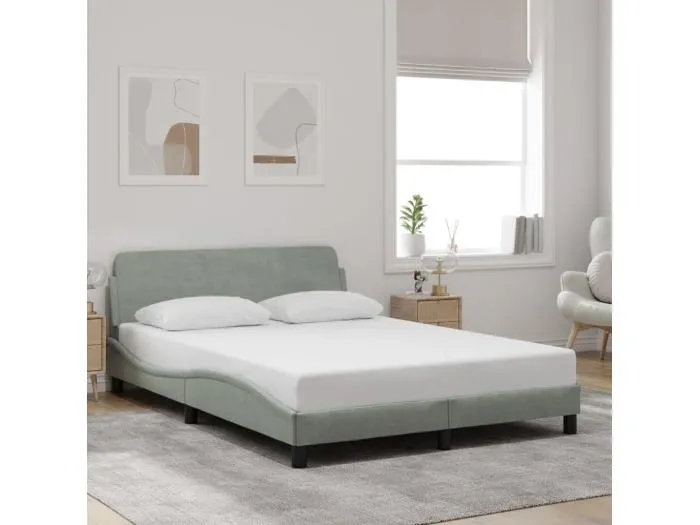 Bettgestell "Dover" Hellgrau 120x200 cm Samt