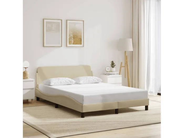 Bettgestell "Dover" Creme 120x200 cm Stoff