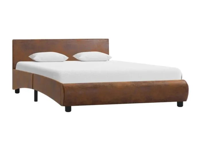 Bettgestell Braun Kunstleder 120×200 cm