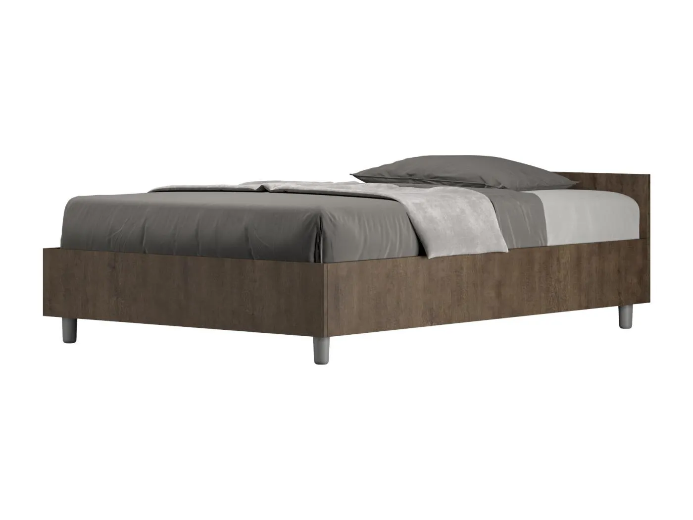 Nuamo-Bett mit Untergestell aus Walnussholz 120x200