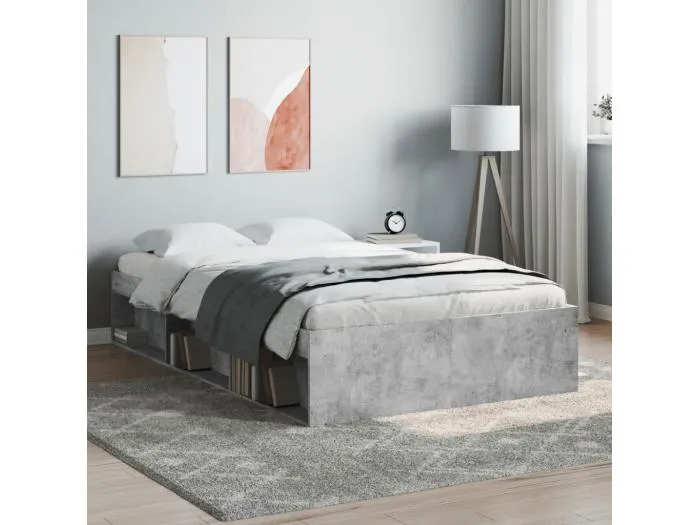 Bettgestell Betongrau 120x200 cm