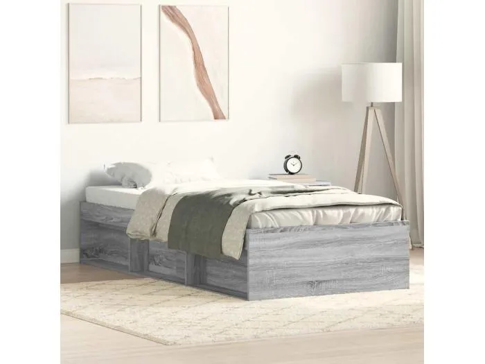 Bettgestell Grau Sonoma 90x200 cm