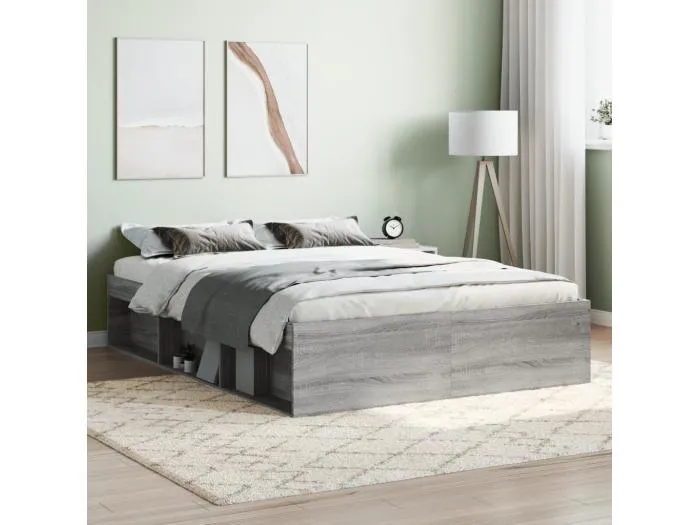 Bettgestell Grau Sonoma 135x190 cm