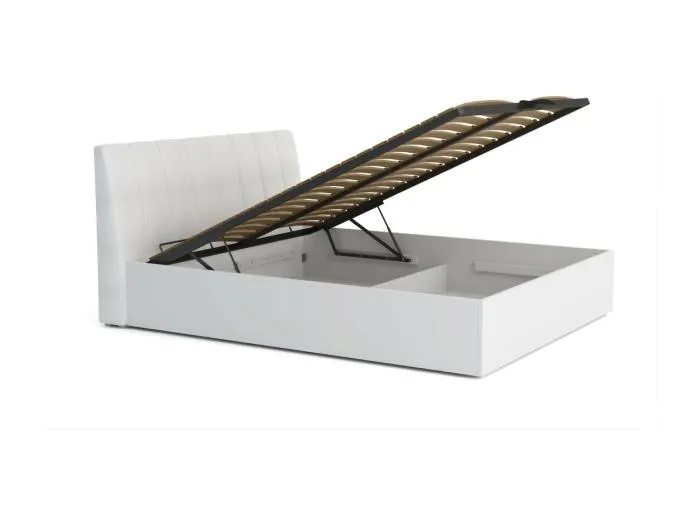 Designerbett Kollektion VERONA mit Stauraumoption 180x200, Farbe Weiß