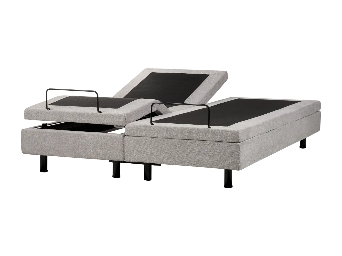Verstellbares Bett ohne Kopfteil Stoff DUKE II 160 x 200 cm Hellgrau