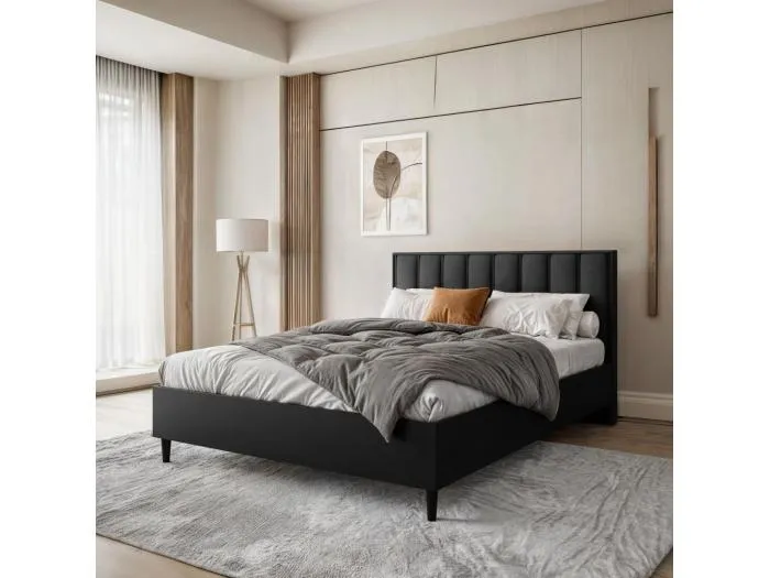 POLSTERBETT Stella 166/211/108 schwarz/schwarz