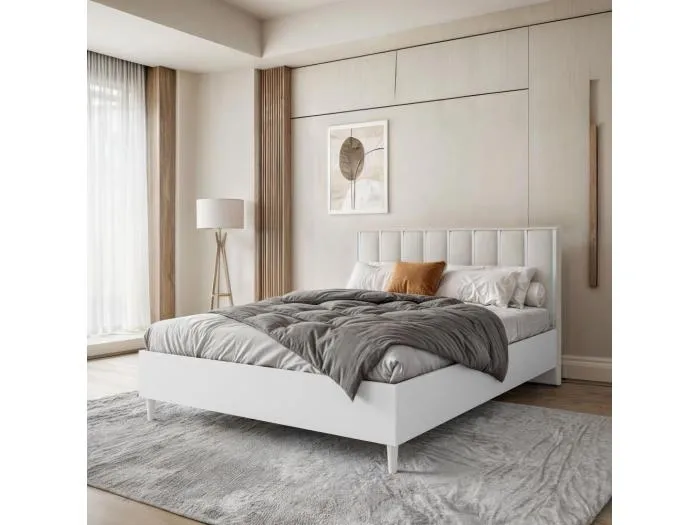 POLSTERBETT Stella 166/211/108 weiß/beige